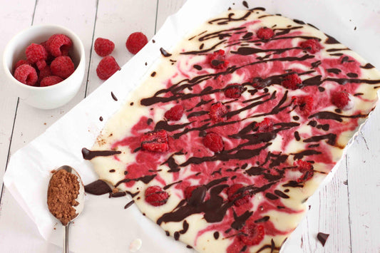 Collagen Rose + Raspberry Yogurt Bark